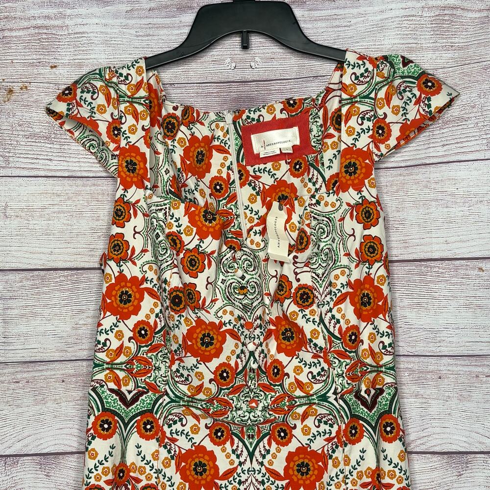 By Anthropologie The Cecily Fit & Flare Sweetheart Neck Floral Dress Large New - Picture 10 of 13